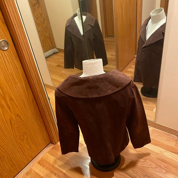 Tria Suede Jacket. Brown. Medium - Picture 6 of 10